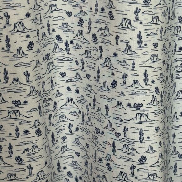 Rhoback Polo Shirt Men's XXL White Blue AOP The Canyon Performance - Picture 7 of 7